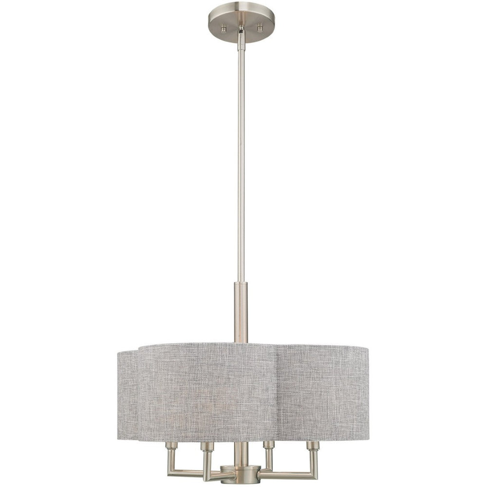 HomeRoots Four Light Dimmable Chandelier - Modern Cylinder Shades for Stylish Ambient Lighting in Any Room 687704