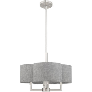 HomeRoots Four Light Dimmable Chandelier - Modern Cylinder Shades for Stylish Ambient Lighting in Any Room 687704