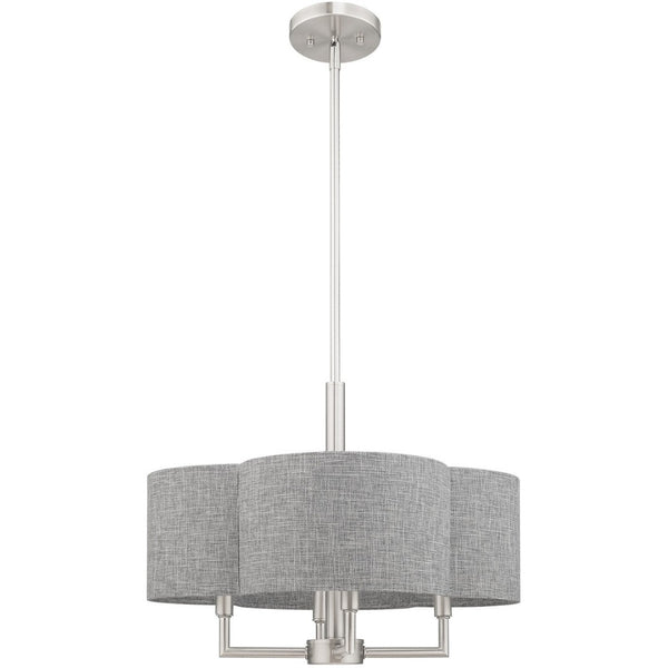 HomeRoots Four Light Dimmable Chandelier - Modern Cylinder Shades for Stylish Ambient Lighting in Any Room 687704