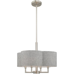 HomeRoots Four Light Dimmable Chandelier - Modern Cylinder Shades for Stylish Ambient Lighting in Any Room 687704