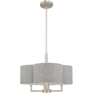 HomeRoots Four Light Dimmable Chandelier - Modern Cylinder Shades for Stylish Ambient Lighting in Any Room 687704