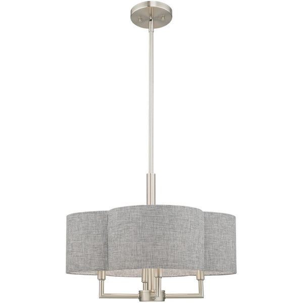 HomeRoots Four Light Dimmable Chandelier - Modern Cylinder Shades for Stylish Ambient Lighting in Any Room 687704