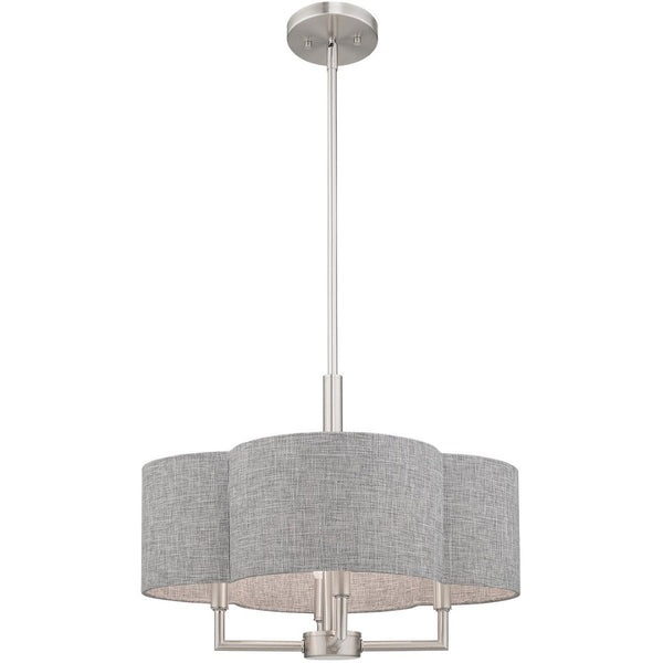 HomeRoots Four Light Dimmable Chandelier - Modern Cylinder Shades for Stylish Ambient Lighting in Any Room 687704