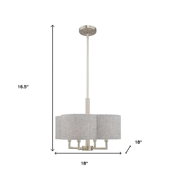 HomeRoots Four Light Dimmable Chandelier - Modern Cylinder Shades for Stylish Ambient Lighting in Any Room 687704