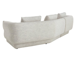 Sunpan Emmeline Sofa - Stylish Asymmetrical Design With Textured Boucle Fabric For Ultimate Comfort & Elegance Grey Fabric 111773