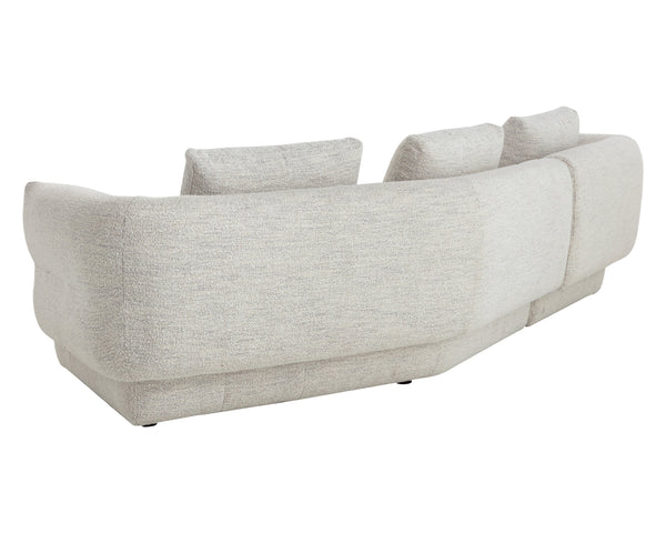 Sunpan Emmeline Sofa - Stylish Asymmetrical Design With Textured Boucle Fabric For Ultimate Comfort & Elegance Grey Fabric 111773