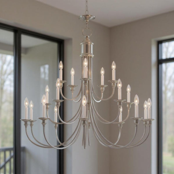 HomeRoots Multi Light Dimmable Chandelier - Modern Steel Design with Adjustable Brightness for Any Space 687706