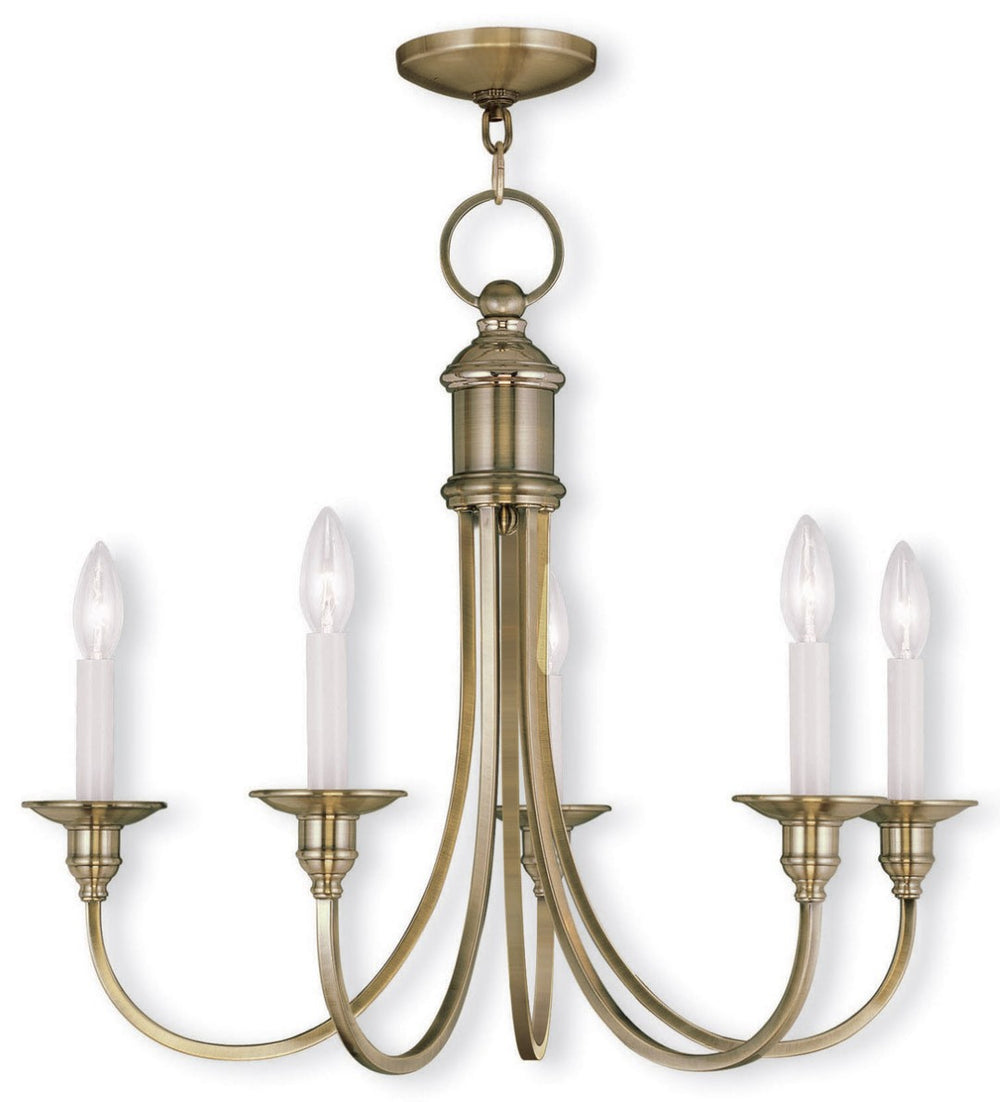 HomeRoots Five Light Dimmable Chandelier - Sleek Cylindrical Shades for Modern Ambiance in Any Room 687708