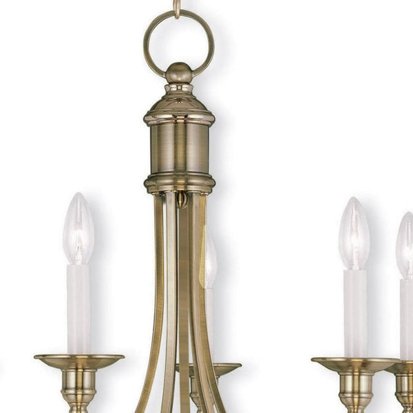 HomeRoots Five Light Dimmable Chandelier - Sleek Cylindrical Shades for Modern Ambiance in Any Room 687708