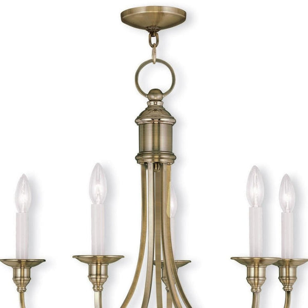 HomeRoots Five Light Dimmable Chandelier - Sleek Cylindrical Shades for Modern Ambiance in Any Room 687708