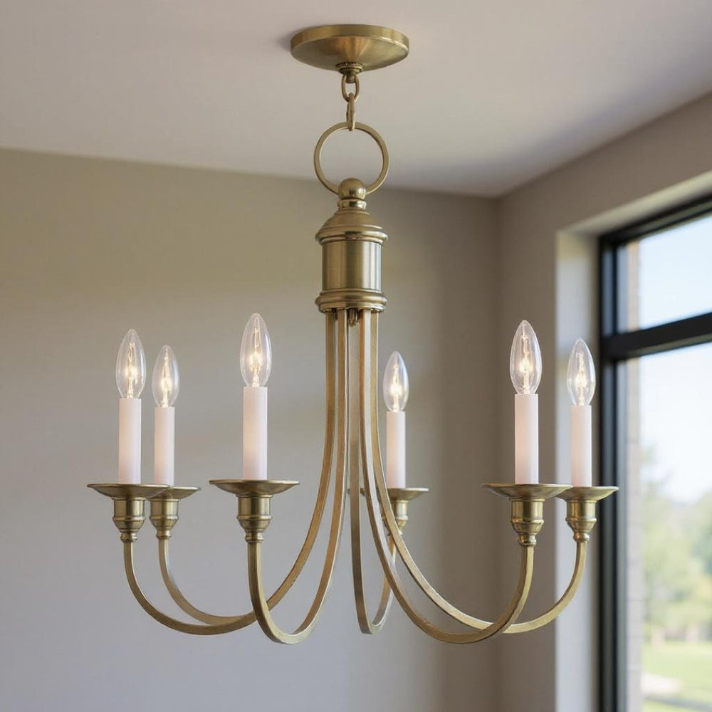HomeRoots Five Light Dimmable Chandelier - Sleek Cylindrical Shades for Modern Ambiance in Any Room 687708