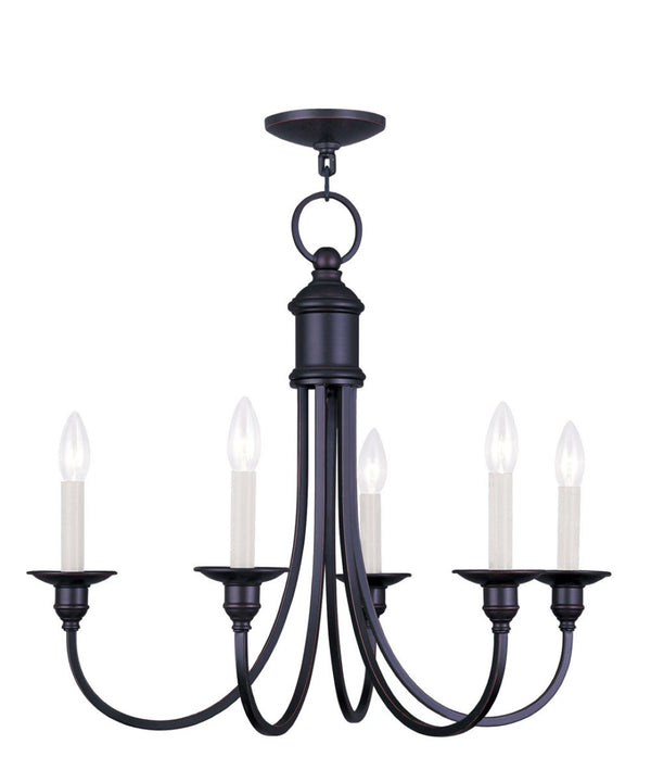 HomeRoots Bronze Five-Light Dimmable Chandelier with Elegant Cylinder Shades for Ambient Home Lighting 687709