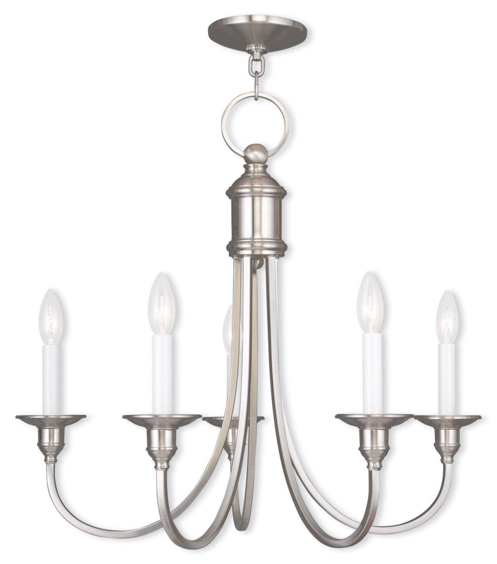 HomeRoots Five Light Dimmable Chandelier - Modern Cylinder Shades for Elegant Ambiance & Versatile Placement 687710