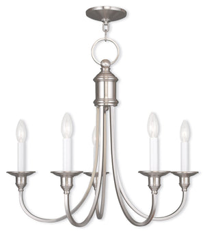 HomeRoots Five Light Dimmable Chandelier - Modern Cylinder Shades for Elegant Ambiance & Versatile Placement 687710