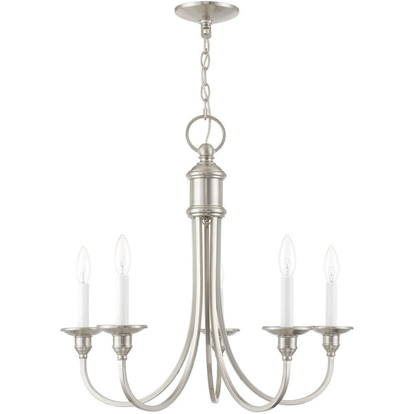 HomeRoots Five Light Dimmable Chandelier - Modern Cylinder Shades for Elegant Ambiance & Versatile Placement 687710