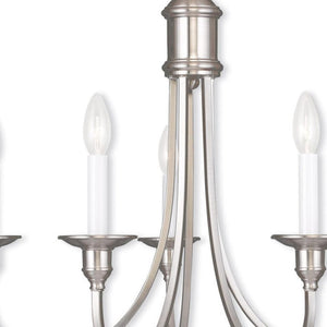 HomeRoots Five Light Dimmable Chandelier - Modern Cylinder Shades for Elegant Ambiance & Versatile Placement 687710