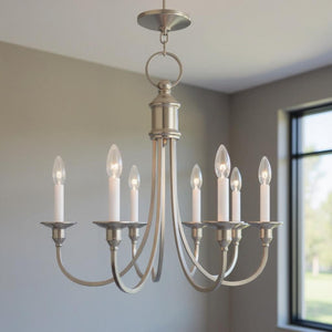 HomeRoots Five Light Dimmable Chandelier - Modern Cylinder Shades for Elegant Ambiance & Versatile Placement 687710