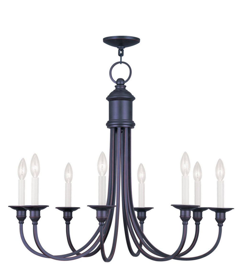 HomeRoots Bronze Eight-Light Dimmable Chandelier – Elegant Cylinder Design for Dining Rooms & Living Spaces 687713