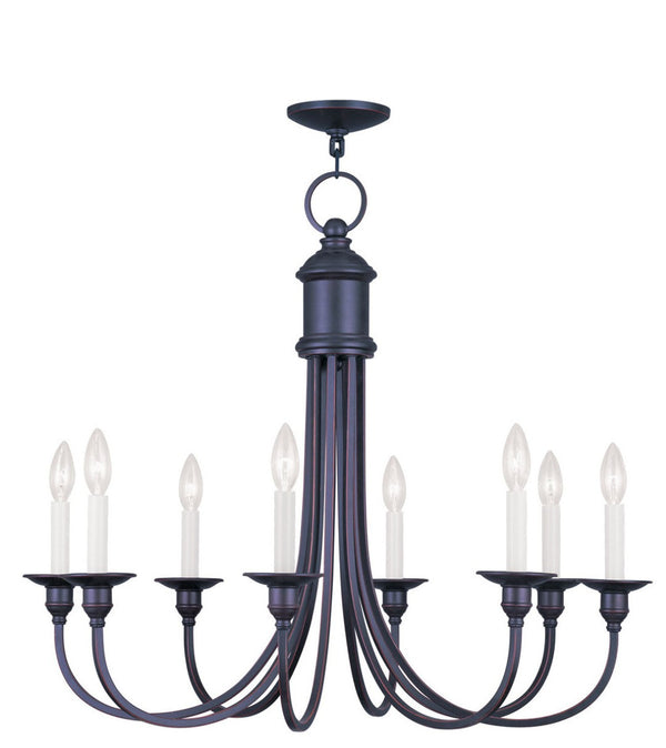 HomeRoots Bronze Eight-Light Dimmable Chandelier – Elegant Cylinder Design for Dining Rooms & Living Spaces 687713