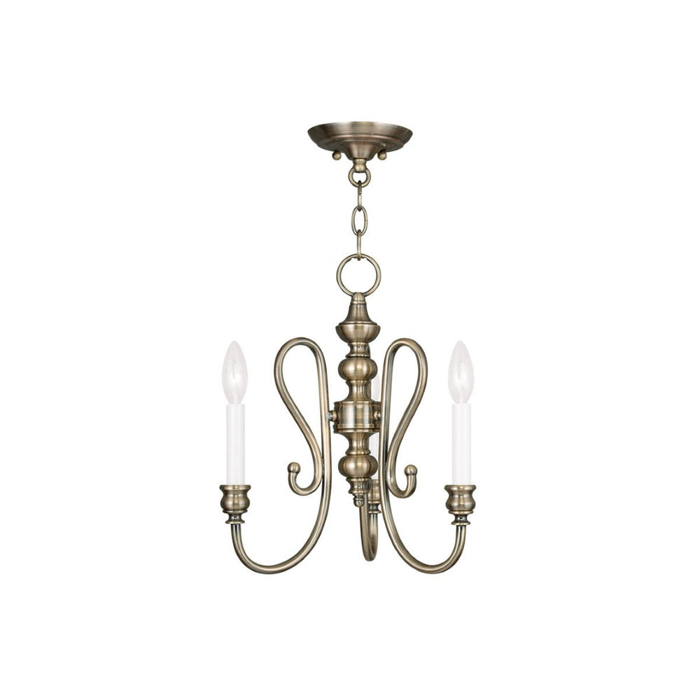 HomeRoots Antiqued Brass Three-Light Dimmable Chandelier with Cylindrical Shades for Modern Elegance & Warmth 687716