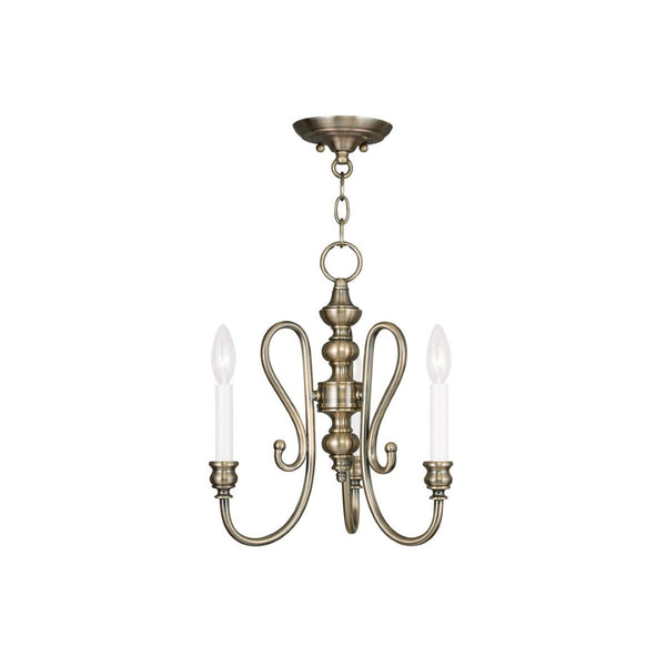 HomeRoots Antiqued Brass Three-Light Dimmable Chandelier with Cylindrical Shades for Modern Elegance & Warmth 687716