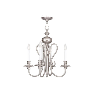 HomeRoots Four Light Dimmable Chandelier - Modern Steel Design for Ambient Illumination in Any Space 687717