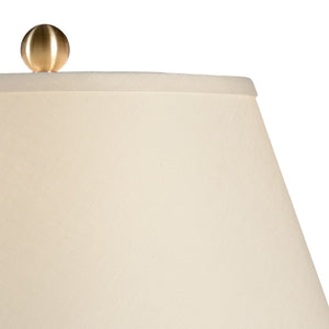 Chelsea House Fulton Double-Gourd Vase Lamp In Cream Crackle Glaze With Acrylic Base & Antique Brass Accents, 31.5" 68772