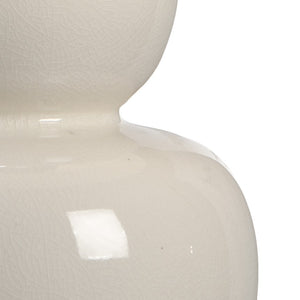 Chelsea House Fulton Double-Gourd Vase Lamp In Cream Crackle Glaze With Acrylic Base & Antique Brass Accents, 31.5" 68772