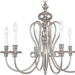 HomeRoots Nickel Elegant Six-Light Dimmable Chandelier with Stylish Cylinder Shades for Modern Interiors 687720