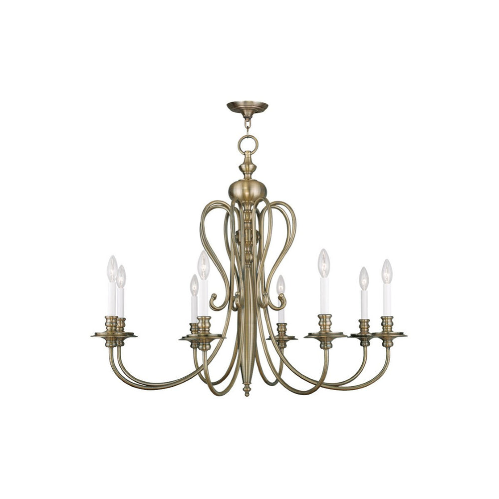 HomeRoots Eight Light Dimmable Chandelier - Modern Cylinder Design with Steel Shades for Elegant Ambiance 687722