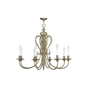 HomeRoots Eight Light Dimmable Chandelier - Modern Cylinder Design with Steel Shades for Elegant Ambiance 687722