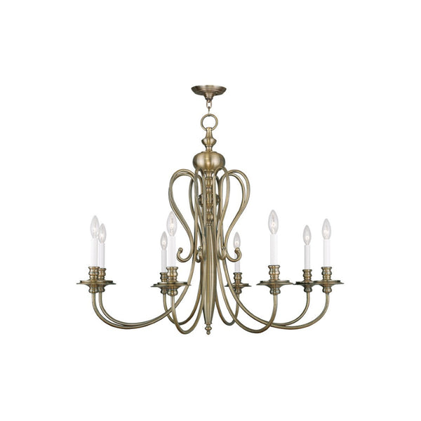 HomeRoots Eight Light Dimmable Chandelier - Modern Cylinder Design with Steel Shades for Elegant Ambiance 687722
