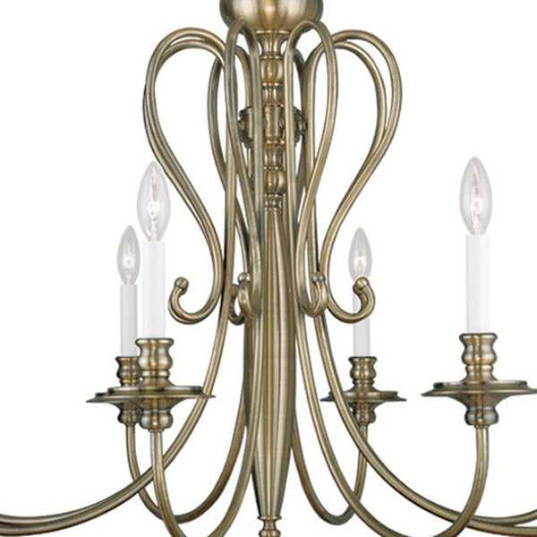 HomeRoots Eight Light Dimmable Chandelier - Modern Cylinder Design with Steel Shades for Elegant Ambiance 687722