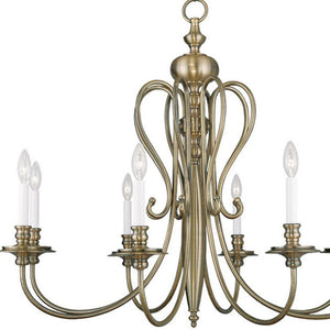 HomeRoots Eight Light Dimmable Chandelier - Modern Cylinder Design with Steel Shades for Elegant Ambiance 687722