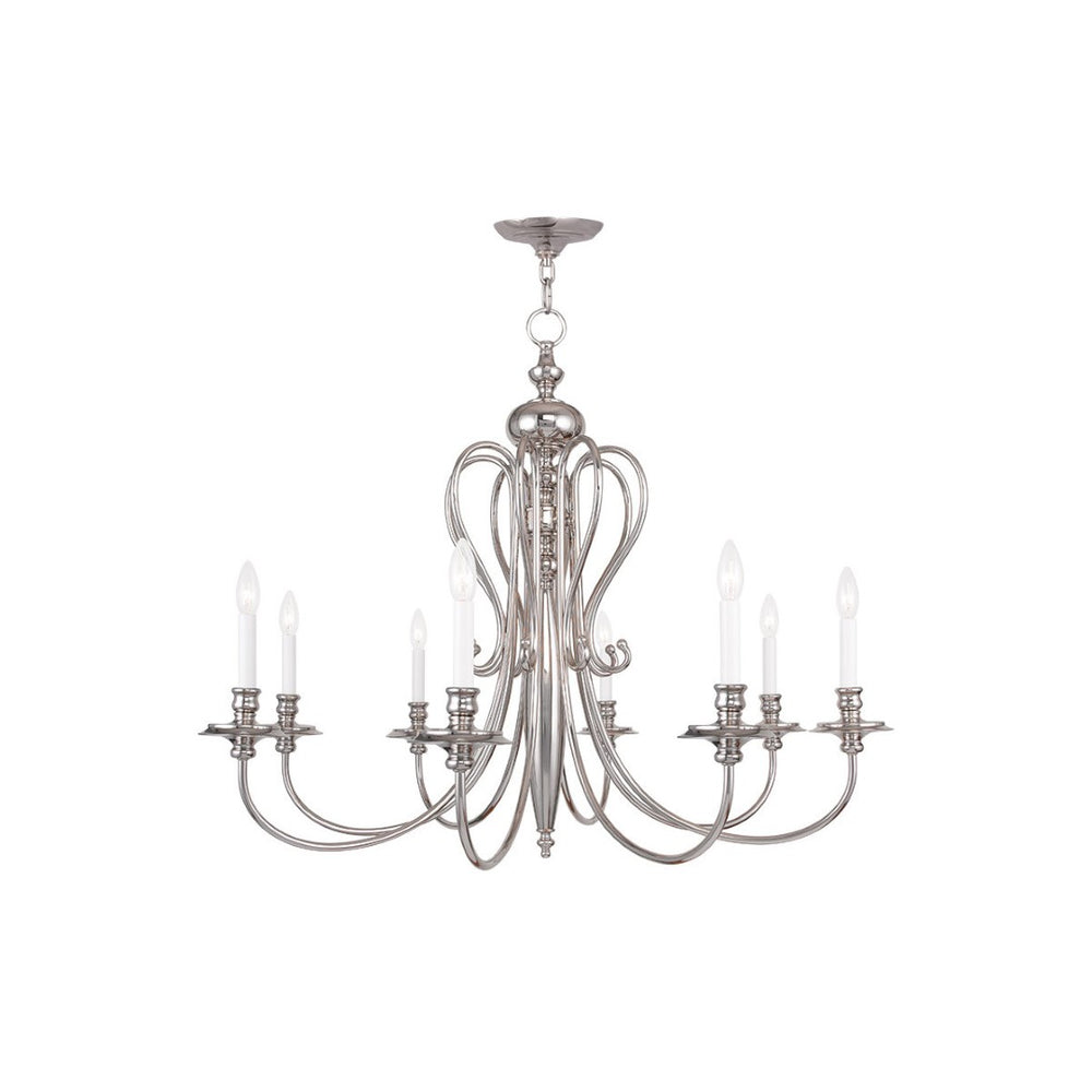 HomeRoots Eight Light Dimmable Chandelier - Modern Cylinder Design, Perfect for Dining & Entryway Illumination 687723
