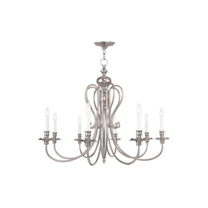 HomeRoots Eight Light Dimmable Chandelier - Modern Cylinder Design, Perfect for Dining & Entryway Illumination 687723