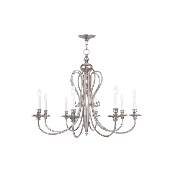 HomeRoots Eight Light Dimmable Chandelier - Modern Cylinder Design, Perfect for Dining & Entryway Illumination 687723