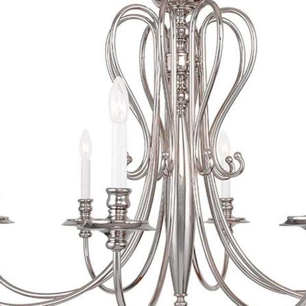 HomeRoots Eight Light Dimmable Chandelier - Modern Cylinder Design, Perfect for Dining & Entryway Illumination 687723