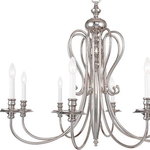 HomeRoots Eight Light Dimmable Chandelier - Modern Cylinder Design, Perfect for Dining & Entryway Illumination 687723