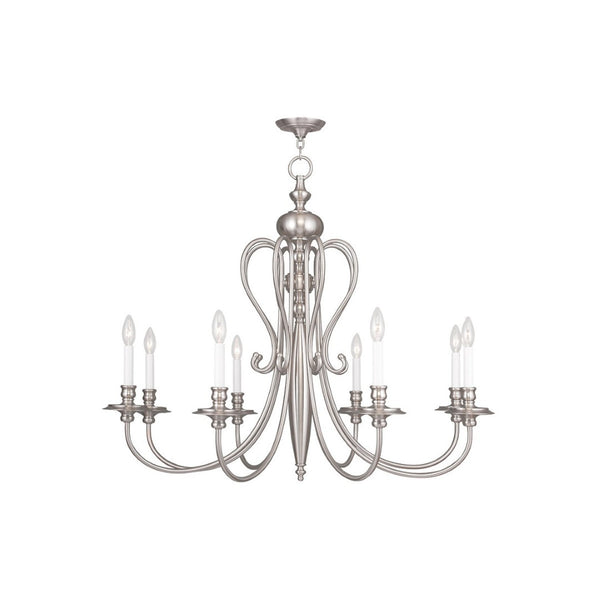 HomeRoots Eight Light Dimmable Chandelier - Modern Cylindrical Shades, Adjustable Ambiance for Any Room 687724