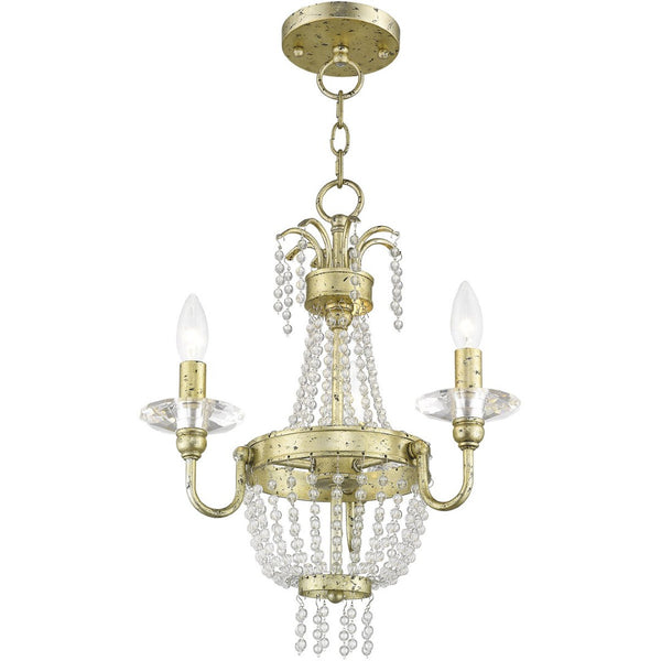 HomeRoots Gold Three-Light Dimmable Chandelier with Clear Cylinder Shades – Modern Elegance for Any Space 687726