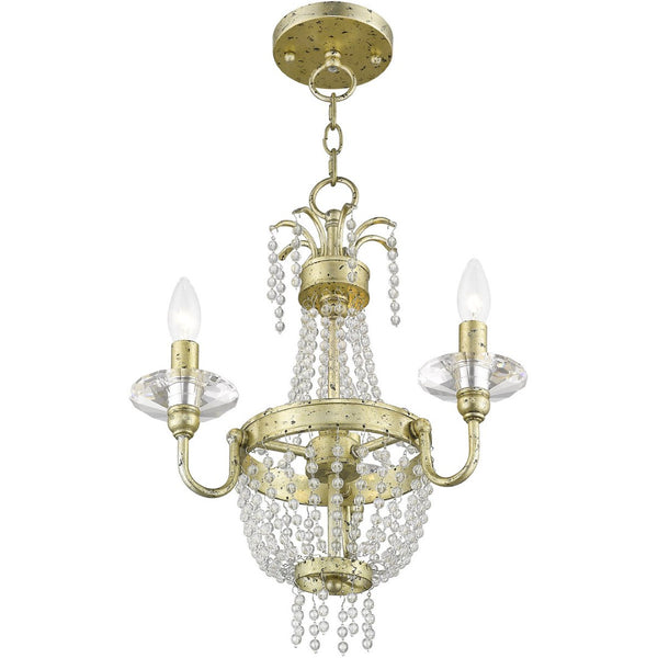 HomeRoots Gold Three-Light Dimmable Chandelier with Clear Cylinder Shades – Modern Elegance for Any Space 687726