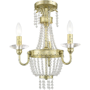 HomeRoots Gold Three-Light Dimmable Chandelier with Clear Cylinder Shades – Modern Elegance for Any Space 687726