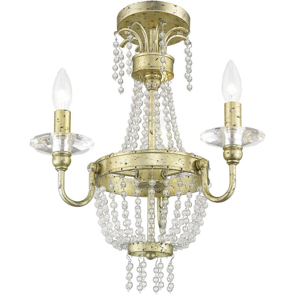 HomeRoots Gold Three-Light Dimmable Chandelier with Clear Cylinder Shades – Modern Elegance for Any Space 687726