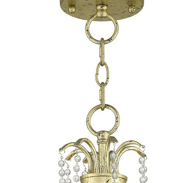 HomeRoots Gold Three-Light Dimmable Chandelier with Clear Cylinder Shades – Modern Elegance for Any Space 687726