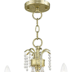 HomeRoots Gold Three-Light Dimmable Chandelier with Clear Cylinder Shades – Modern Elegance for Any Space 687726