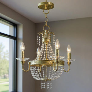 HomeRoots Four Light Dimmable Chandelier - Modern Cylinder Shades for Stylish Ambiance in Any Room 687728