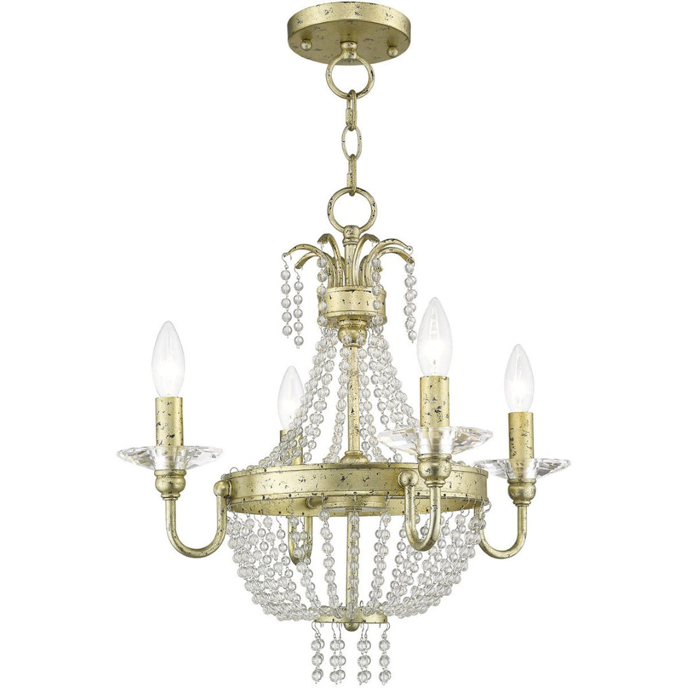 HomeRoots Four Light Dimmable Chandelier - Modern Cylinder Shades for Stylish Ambiance in Any Room 687728
