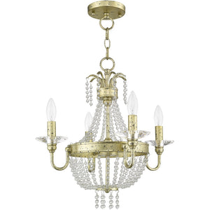 HomeRoots Four Light Dimmable Chandelier - Modern Cylinder Shades for Stylish Ambiance in Any Room 687728