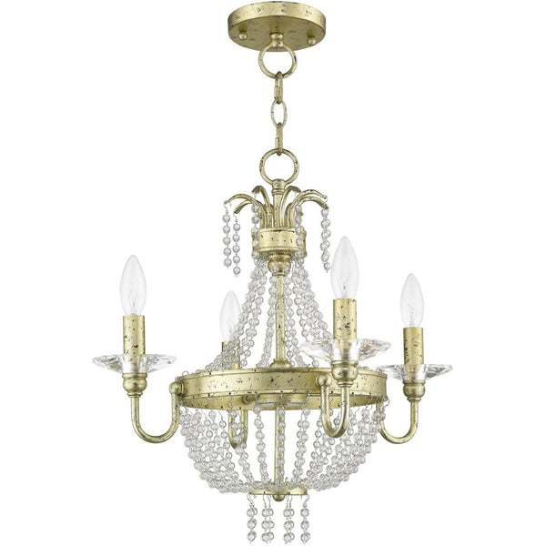 HomeRoots Four Light Dimmable Chandelier - Modern Cylinder Shades for Stylish Ambiance in Any Room 687728